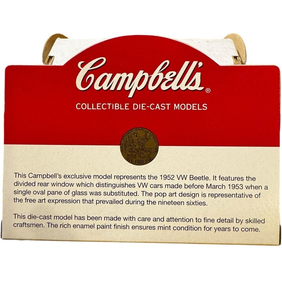 Vintage Campbell's Soup Die-Cast Model 1952 VW Beetle - Picture 2 of 2